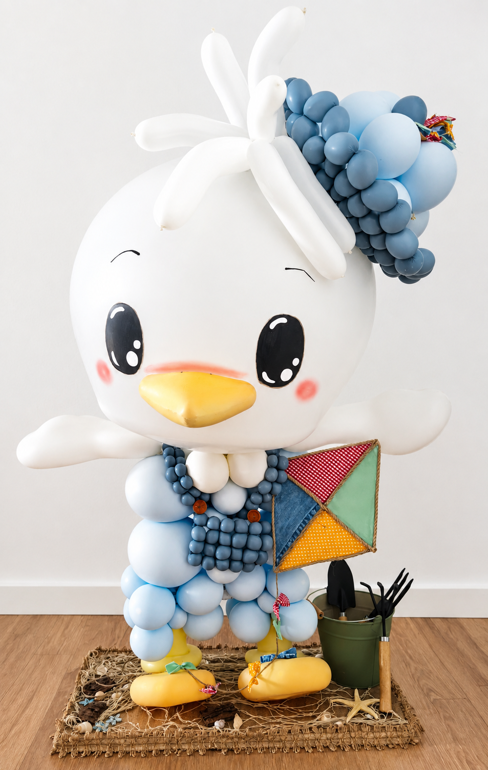 Figura de patito creada con globos por Beatriz
